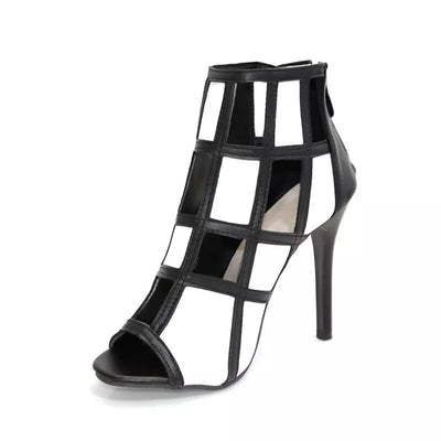 Thrillers Black & White Stiletto Heels - Fashion Genie Boutique