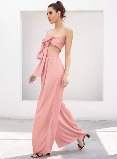 Dream Life Light Pink Changeable Top & Wide Leg Trousers Co-Ord - Fashion Genie Boutique