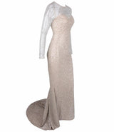 So Beautiful Glitter Long Sleeve Maxi Dress - Fashion Genie Boutique