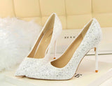 Till the Glitter Ends White High Heels - Fashion Genie Boutique