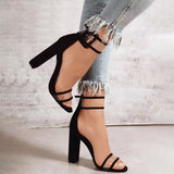 Star Days Black Clear Strap Heels - Fashion Genie Boutique