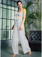 Gracie White Polka Dot Changeable Top & Wide Leg Trousers Co-Ord - Fashion Genie Boutique