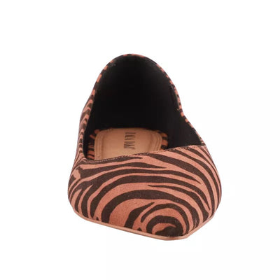 Cosmo Girl Brown Zebra Print Flat Pump Shoes - Fashion Genie Boutique