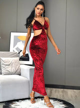 Afterparty Red Cut Out Maxi Dress - Fashion Genie Boutique