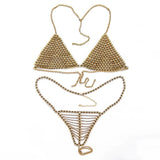 Reservations Only Gold Metal Bikini Swimsuit Jewelry - Fashion Genie Boutique