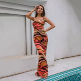 Drama Queen Orange Print Maxi Dress - Fashion Genie Boutique