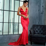 Elegantly Blissful Red Slinky Maxi Dress - Fashion Genie Boutique