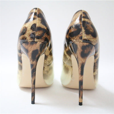 Rebel Affair Brown Leopard Print Stiletto Court Shoe - Fashion Genie Boutique