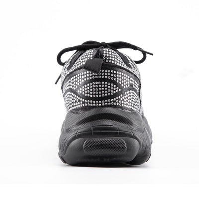 Sparkle Days Black Crystal Embellished Trainers - Fashion Genie Boutique