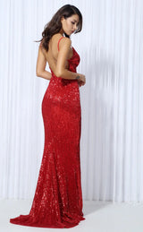 Goal Digger Red Sequin Maxi Gown Dress - Fashion Genie Boutique