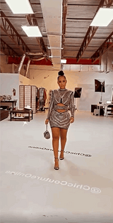 Farrah Black Rhinestone Embellished Mesh Long Sleeve Mini Dress - Fashion Genie Boutique