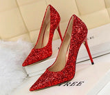 Till the Glitter Ends Red High Heels - Fashion Genie Boutique