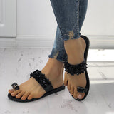 Crystalle Silver Diamante Slider Sandals - Fashion Genie Boutique