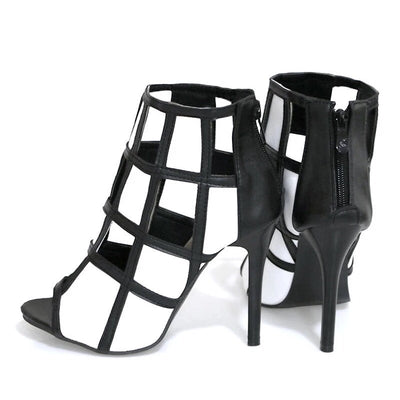 Thrillers Black & White Stiletto Heels - Fashion Genie Boutique