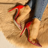 Washington Black Crystal Stiletto Pump Shoes - Fashion Genie Boutique