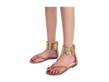 On Trend Black Gold Band Flat Sandals - Fashion Genie Boutique