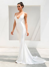 Elegantly Blissful White Slinky Maxi Dress - Fashion Genie Boutique