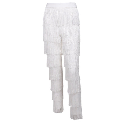 Ava Fringe High Waisted Trousers - Fashion Genie Boutique