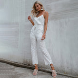 Girl Next Door White Ruffle Jumpsuit - Fashion Genie Boutique