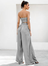 Dream Life Grey Changeable Top & Wide Leg Trousers Co-Ord - Fashion Genie Boutique
