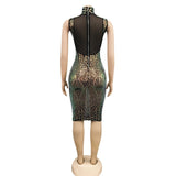 Kandice Multi Mesh Iridescent Sequin Mesh Mini Dress - Fashion Genie Boutique
