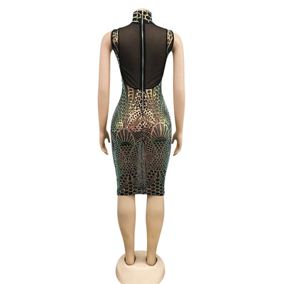 Kandice Multi Mesh Iridescent Sequin Mesh Mini Dress - Fashion Genie Boutique