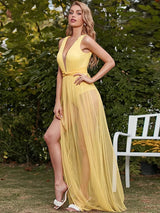 Dreamboat Yellow Floaty Romper Dress - Fashion Genie Boutique