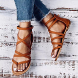 Vermont Brown PU Sandles - Fashion Genie Boutique