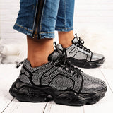 Sparkle Days Black Crystal Embellished Trainers - Fashion Genie Boutique