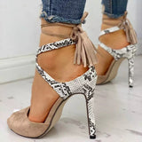 Rock Out Nude Snake Print Stiletto Shoes - Fashion Genie Boutique