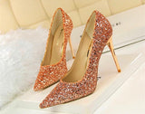 Till the Glitter Ends Bronze High Heels - Fashion Genie Boutique
