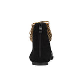 On Trend Black Gold Band Flat Sandals - Fashion Genie Boutique