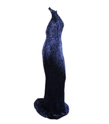 Spotlight Statement Navy Sequin Fishtail Maxi Dress - Fashion Genie Boutique