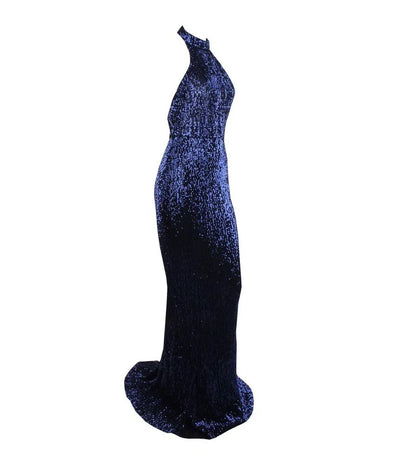 Spotlight Statement Navy Sequin Fishtail Maxi Dress - Fashion Genie Boutique