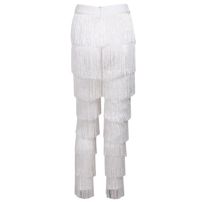 Ava Fringe High Waisted Trousers - Fashion Genie Boutique
