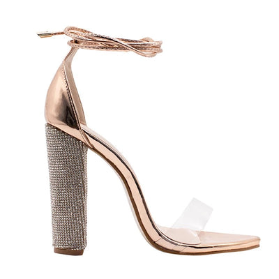 Glitter Nights Gold Glitter Black Heels - Fashion Genie Boutique
