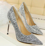Till the Glitter Ends Silver High Heels - Fashion Genie Boutique