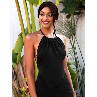 Classier Than You Black Halter Top - Fashion Genie Boutique