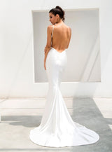 Elegantly Blissful White Slinky Maxi Dress - Fashion Genie Boutique