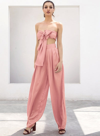 Dream Life Light Pink Changeable Top & Wide Leg Trousers Co-Ord - Fashion Genie Boutique