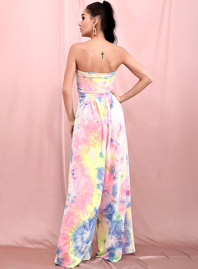 Libby Multi Tie-Dye Print Changeable Top & Wide Leg Trousers Co-Ord - Fashion Genie Boutique