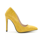 High Class Yellow Pointed Stiletto Pump Shoes - Fashion Genie Boutique