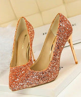 Till the Glitter Ends Bronze High Heels - Fashion Genie Boutique