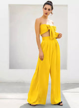 Dream Life Yellow Changeable Top & Wide Leg Trousers Co-Ord - Fashion Genie Boutique