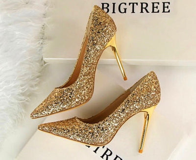 Till the Glitter Ends Gold High Heels - Fashion Genie Boutique