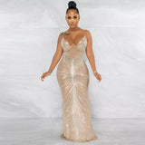 Love Affair Nude Mesh Rhinestone Embellished Maxi Dress - Fashion Genie Boutique