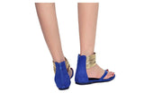 On Trend Black Gold Band Flat Sandals - Fashion Genie Boutique