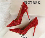 Till the Glitter Ends Red High Heels - Fashion Genie Boutique