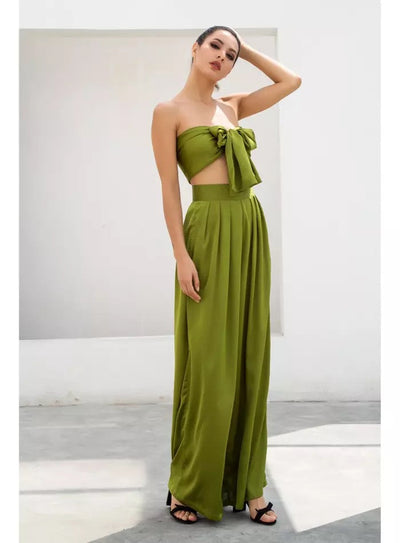 Dream Life Green Changeable Top & Wide Leg Trousers Co-Ord - Fashion Genie Boutique