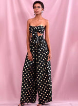 Gracie Black Polka Dot Changeable Top & Wide Leg Trousers Co-Ord - Fashion Genie Boutique